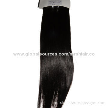 12-Inch Color 1B# Yaki Wave Human Remy Hair Weaves